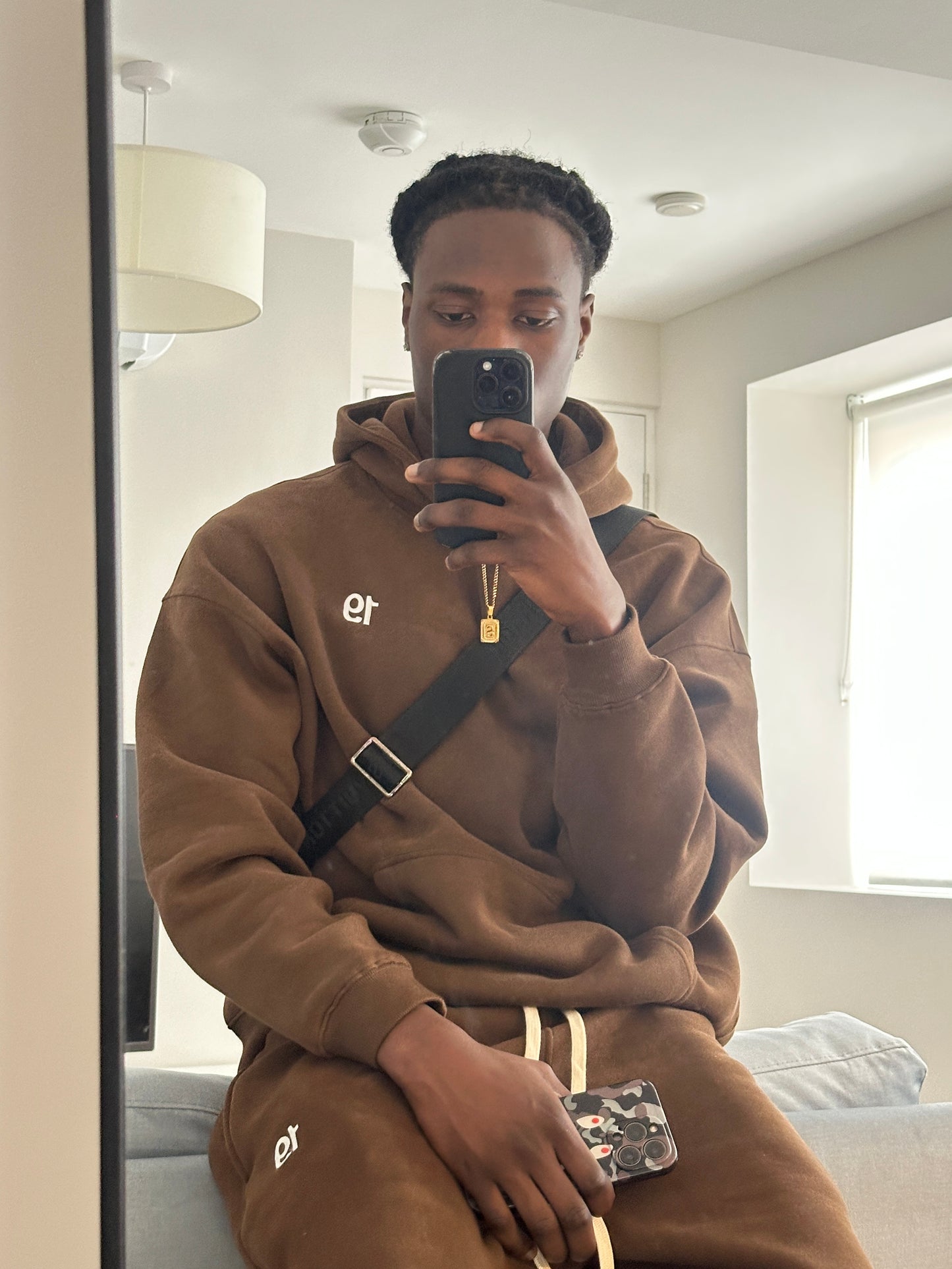 Brown 19 Basic Hoodie