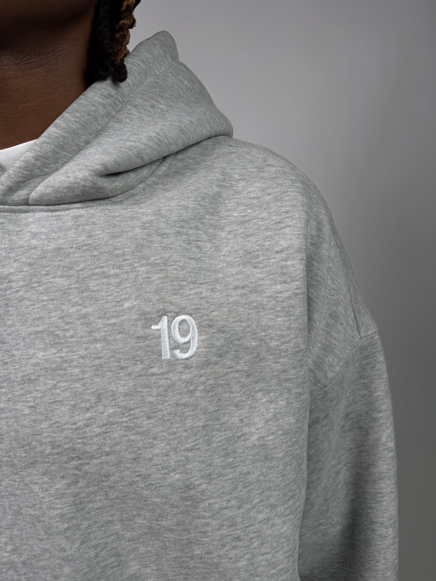 19 Core Plain Grey Hoodie