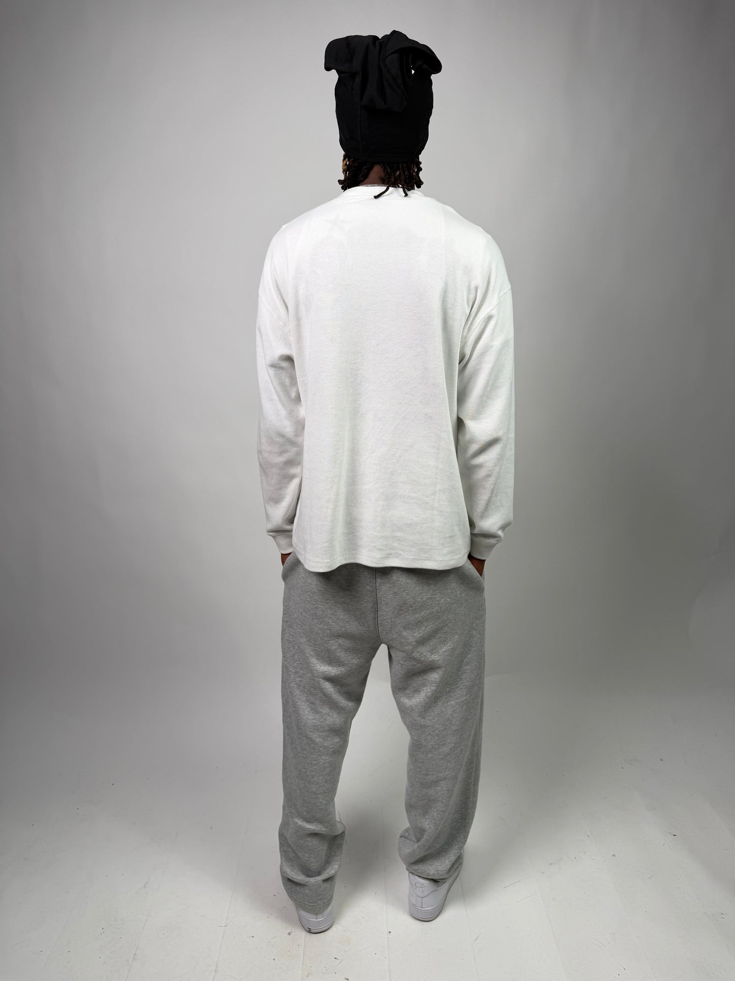 "Nineteen" Cursive White Thermal Longsleeve