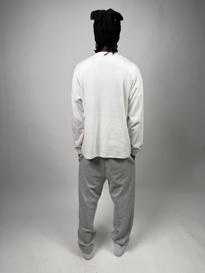 "Nineteen" Cursive White Thermal Longsleeve