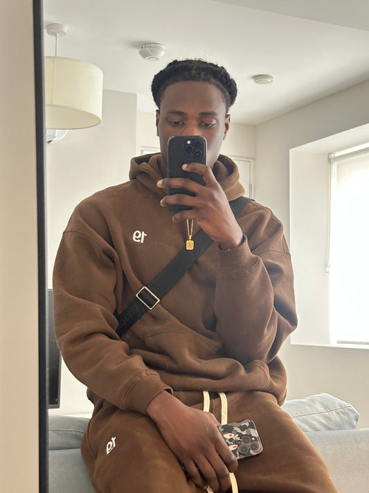 Brown 19 Basic Hoodie