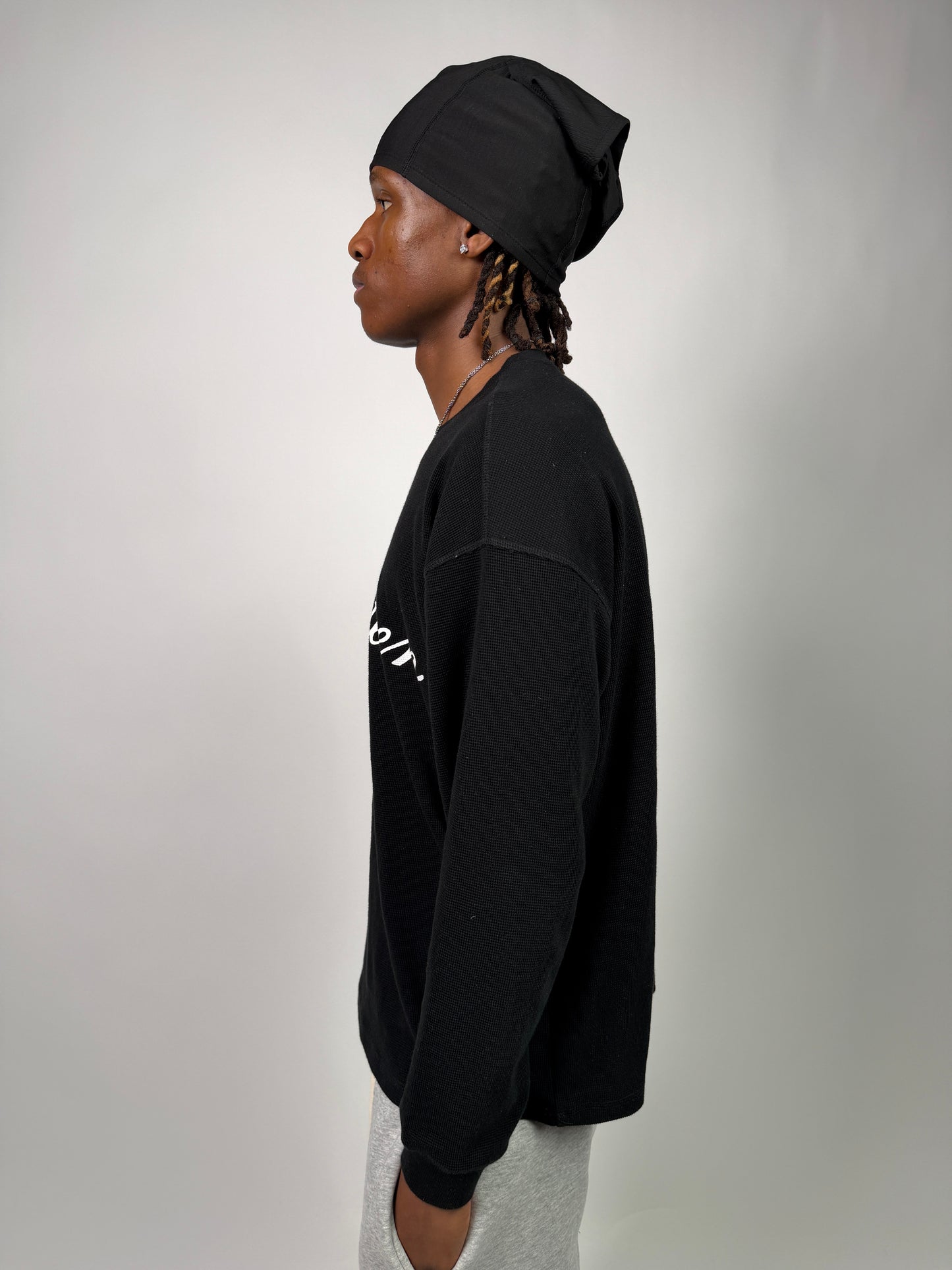 "Nineteen" Cursive Black Thermal Longsleeve