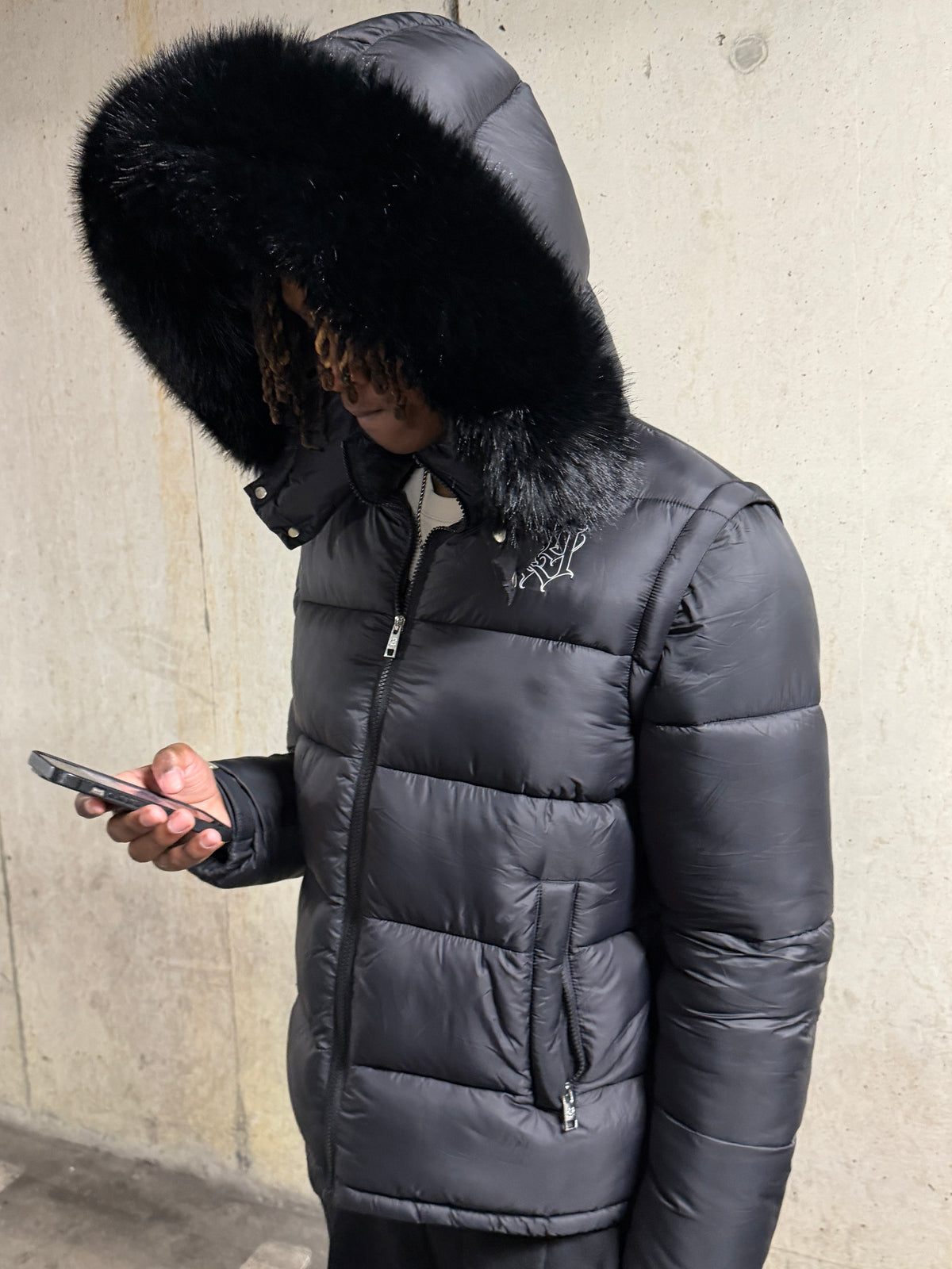 Black 19 core 6 in 1 puffer jacket (V2)