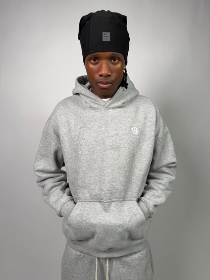 19 Core Plain Grey Hoodie