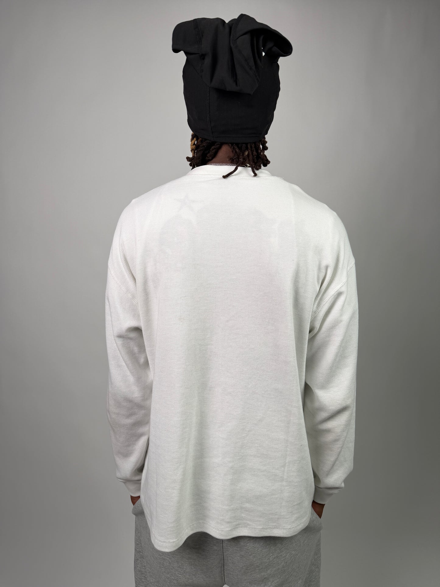 "Nineteen" Cursive White Thermal Longsleeve
