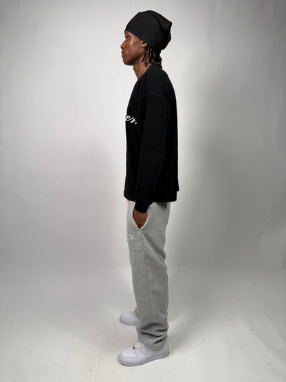 "Nineteen" Cursive Black Thermal Longsleeve