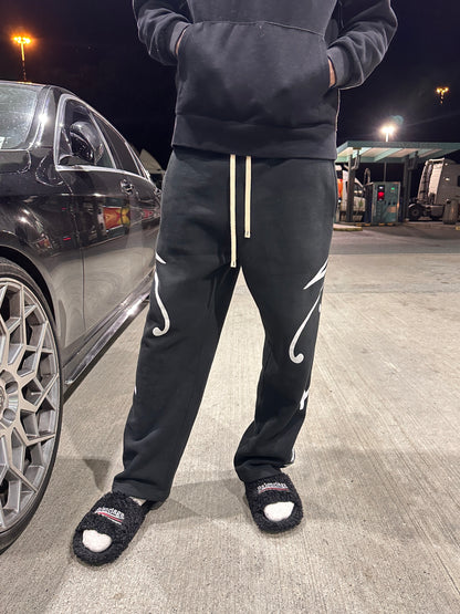 "Nineteen" Side Print Cursive Sweatpants
