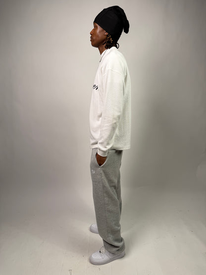 "Nineteen" Cursive White Thermal Longsleeve