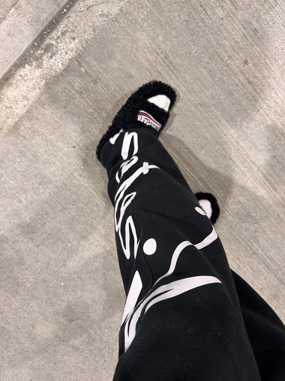 "Nineteen" Side Print Cursive Sweatpants